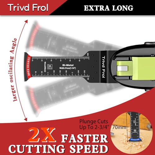 Trivd Frol 10 Pcs Extra Longas Lâminas De Serra Oscilantes, Lâminas Multiferramentas Bimetálicas De