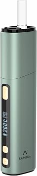 LAMBDA Dual Heat Not Burn Device Use Replaceable Heating Sheet Part 3200 mAh OLED Display Adjustable Temperature and Time Heating (Green)