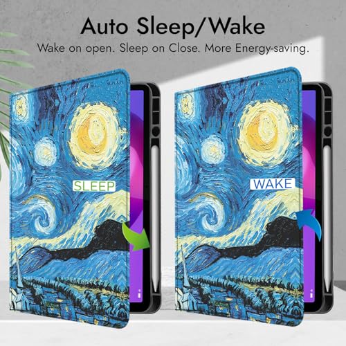 Image of Robustrion Cover for Lenovo Idea Tab Plus 12.1 inch Cover Case with [Pencil Holder], Folio Cover Case for Lenovo Idea Tab Plus Tablet Cover [Auto Sleep Wake Support] - Night