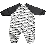 Kids Waterproof Jumpsuit Art Smock Apron – Multifunctional Coverall for Painting, Sensory Play, Sand Play & Rain Pants Alternative – Black L, Ages 4-5