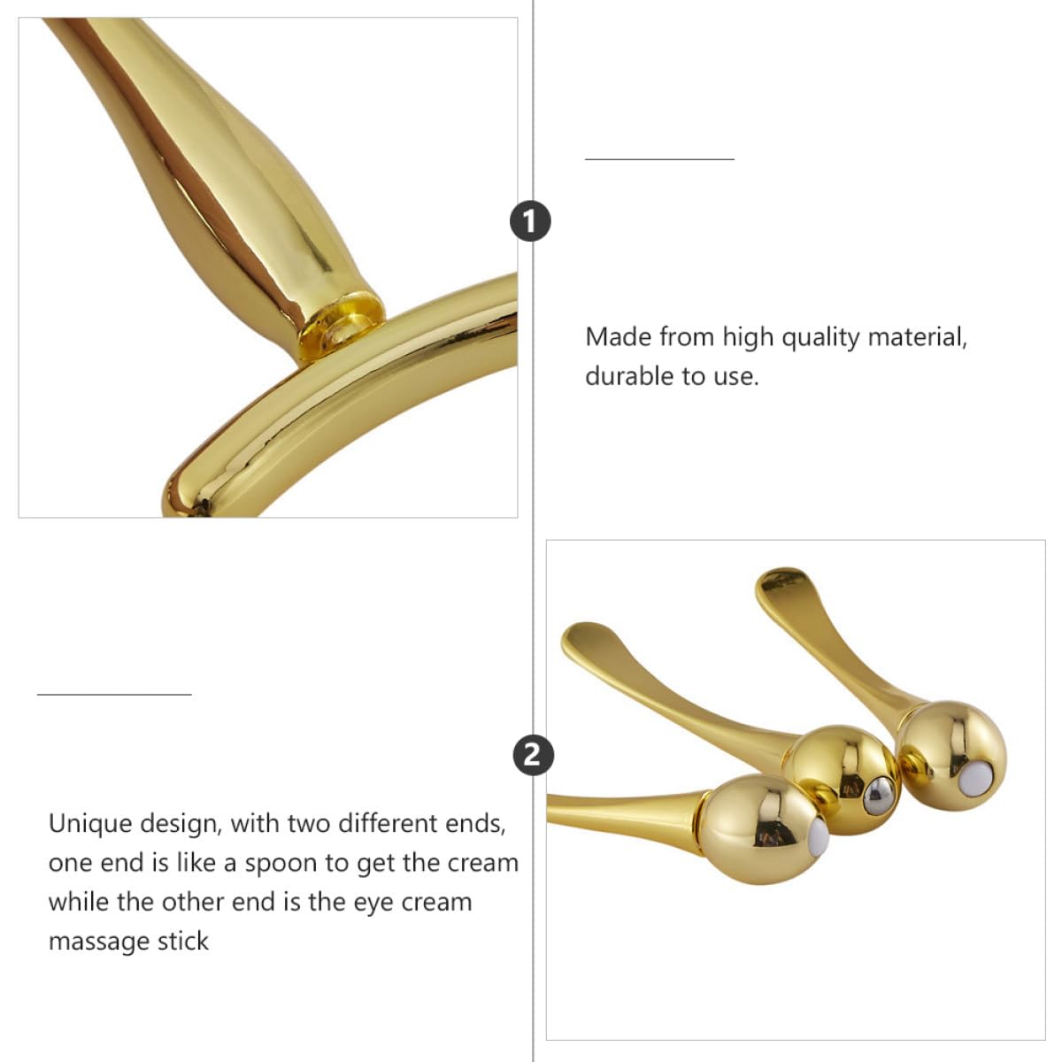 Rodillo Compacto de Zinc Ojos Masaje de para Dorado de Aleación y Funcional para Reducir Edema Kit Adecuado de Cuidado Facial para Mujeres
