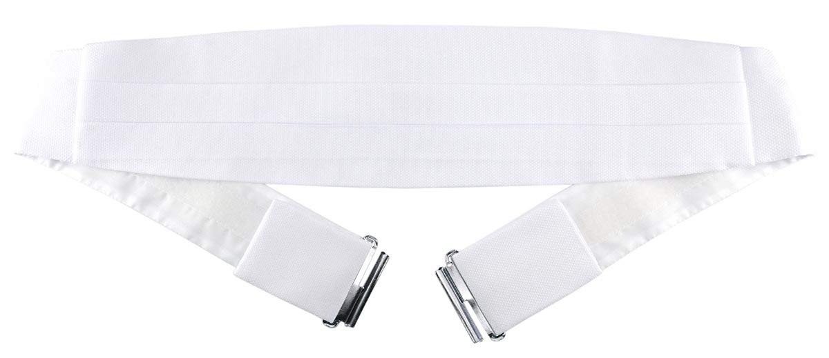 Tigertie Men's White Plain Cummerbund - One Size