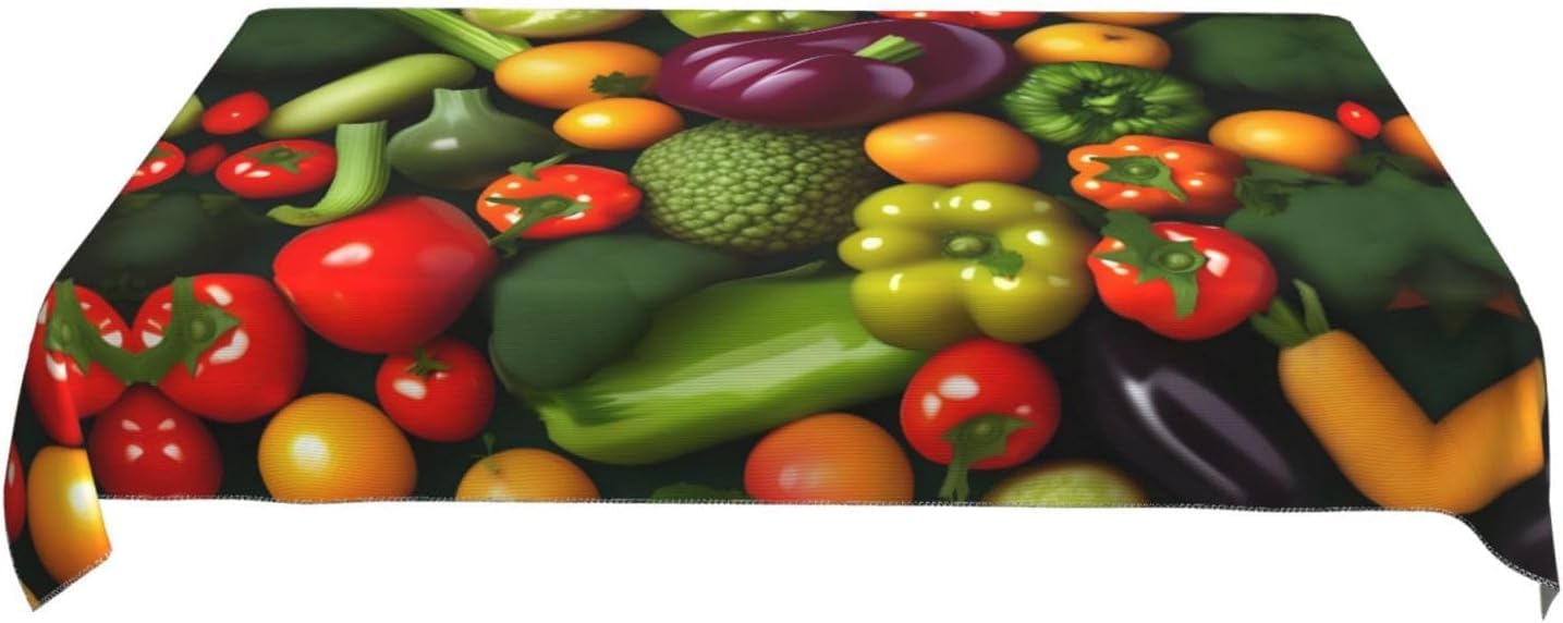 Tovaglia Antimacchia 300x140 cm Rettangolare Frutta e Verdura Tovaglie Impermeabile 3 Metri Copritavolo Poliestere Protezione Tavolo Multicolore, per Feste (12-14 Posti) a-1828