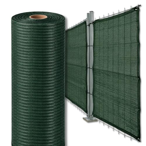 Malla De Ocultación Jardín Y Sombreo, Malla pared Negra, Red de sombreo, Panel ocultación jardín, 80% de ocultación, HDPE polietileno de alta densidad, 2 Metros alto x 10 Metros largo, Verde