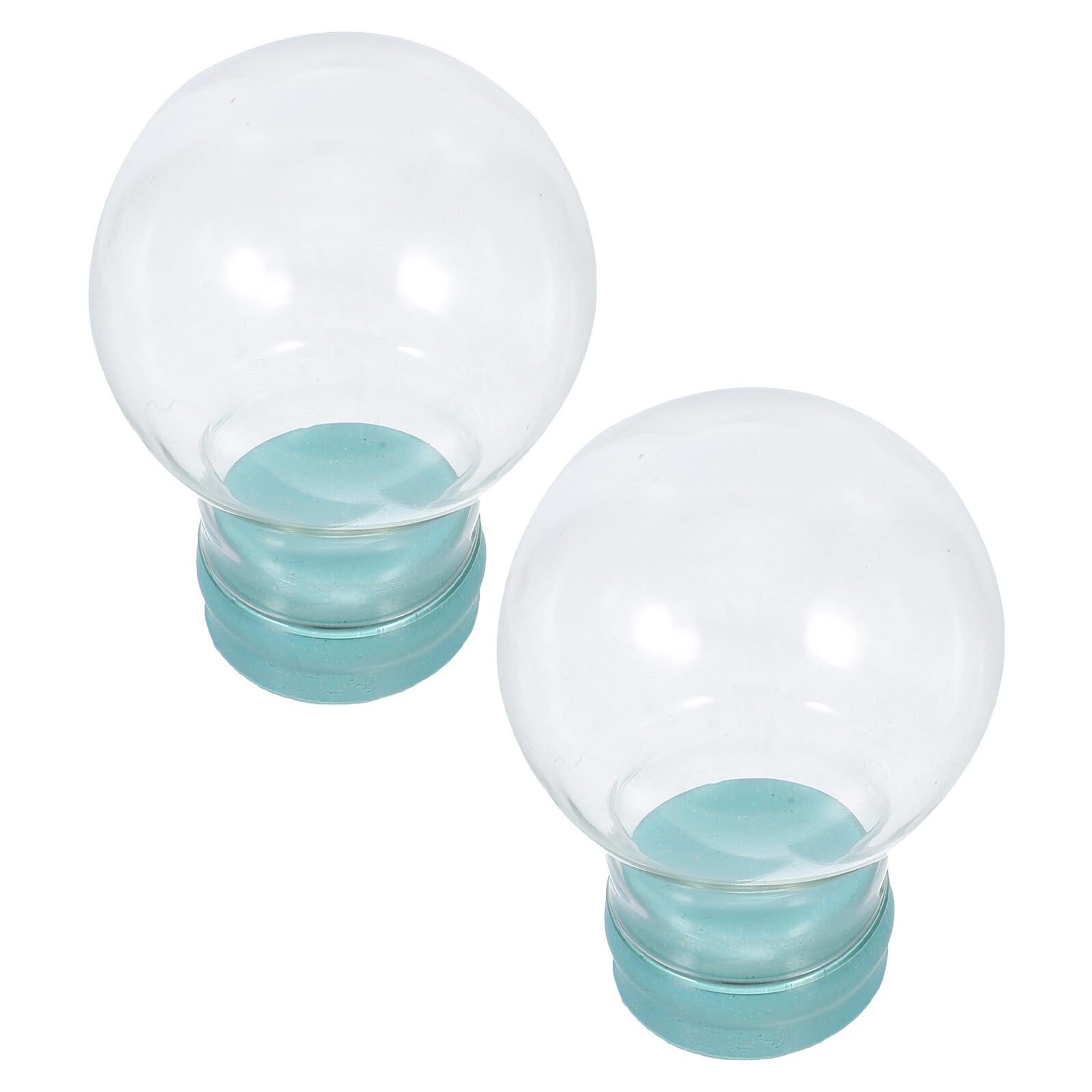 2 Pezzi Palla di Neve in Vetro 45mm con Base in Gomma Antiperdita per Decorazioni Natalizie Creative ed Eleganti per Casa e Feste Invernali