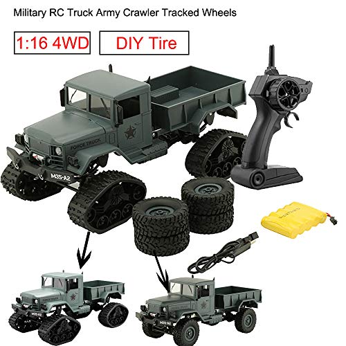 Dergo Shipped from United States Play Vehicles, RC Military Truck Army1:16 4WD Tracked Wheels Crawler Off-Road Car RTR Toy New, Toys & Hobbies