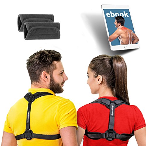 Posture Corrector for Women & Men - Adjustable Posture Brace for Clavicle Support and Upper Back Correction + free eBook by GlamyKings