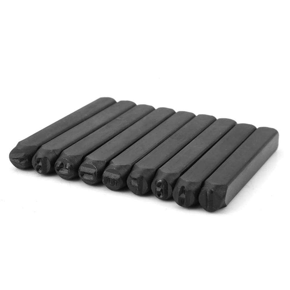 Dioche Lot de 36 tampons lettres et chiffres de 6 mm en acier au carbone/A-Z et 0 à 9 lettres à frapper chiffres et lettres pour métal, bois, cuir