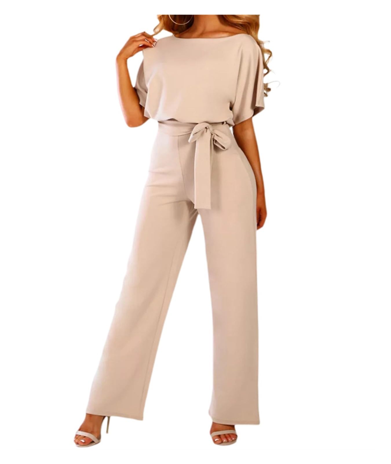 Casual Overall Larga Romper Tute da donna eleganti pantaloni a gamba larga a maniche corte pagliaccetto estivo streetwear per l'estate