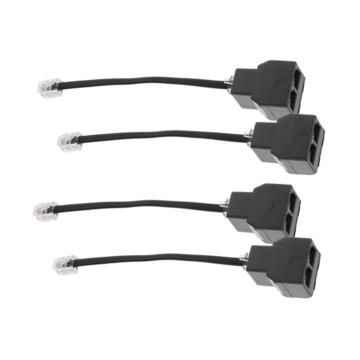 SHOWERORO 20 Stück Telefonleitungsadapter Telefonadapter Kabeladapter Rj11 Adapter Telefonteile Telefonsplitter Für Festnetztelefonkabeladapter Telefonzubehör Kupfer Schwarz