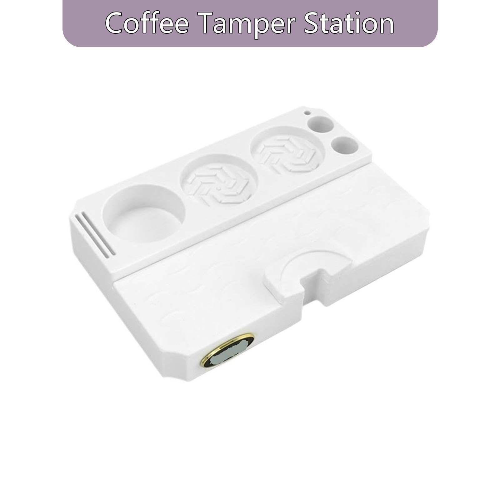 Estación De Compactación De Café, Compatible Con Delonghi, Compatible Con Breville, 51MM 54MM 58MM ABS Portafiltro Holder Espresso Barista Tool(White Station 1pcs)
