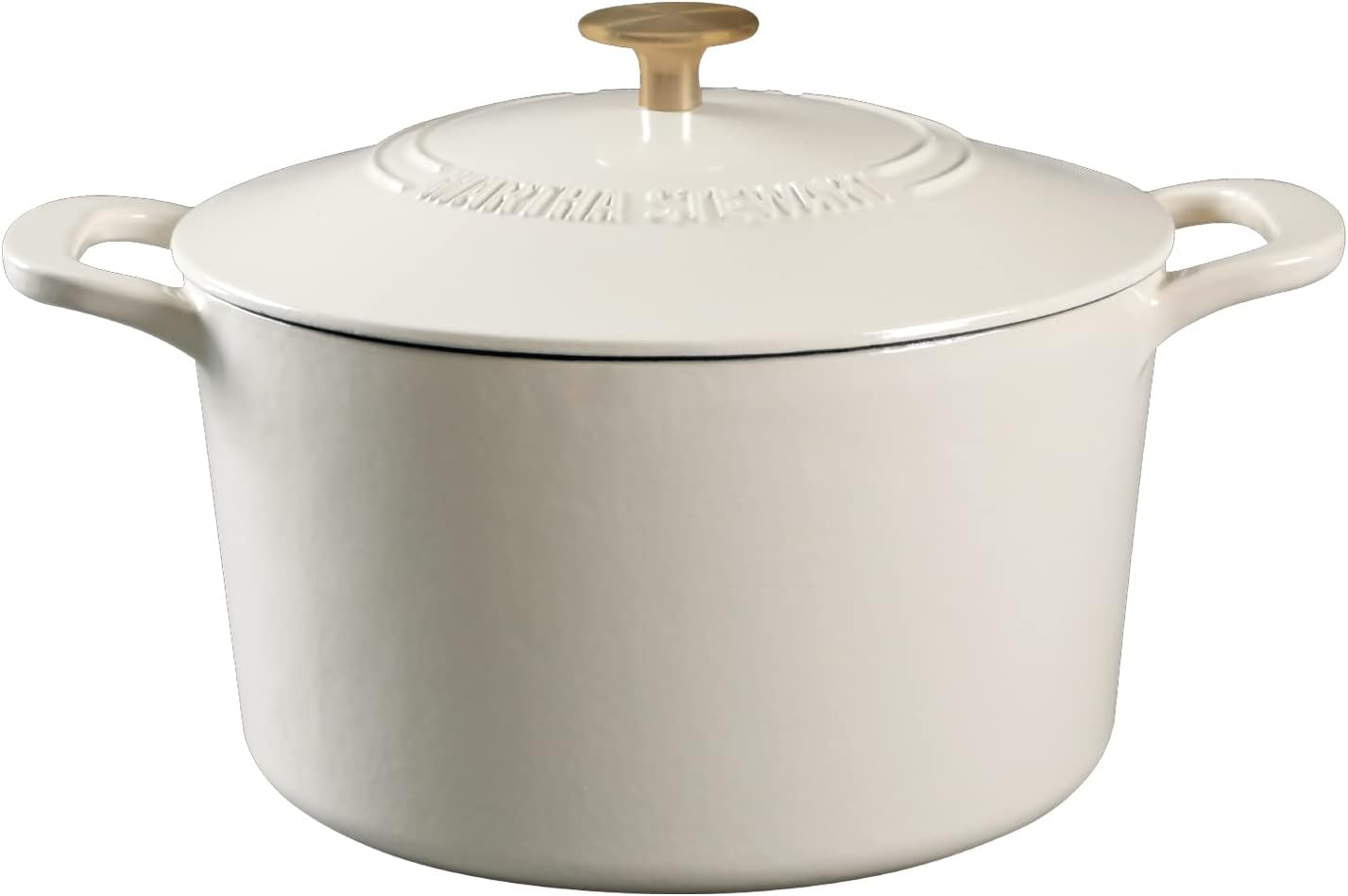 Martha Stewart Gatwick 7 Qt ECI Dutch Oven - Linen w/Gold Knob