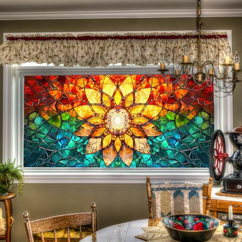 Película para ventana color mosaico 39.3x17.7 pulgadas miniatura 1