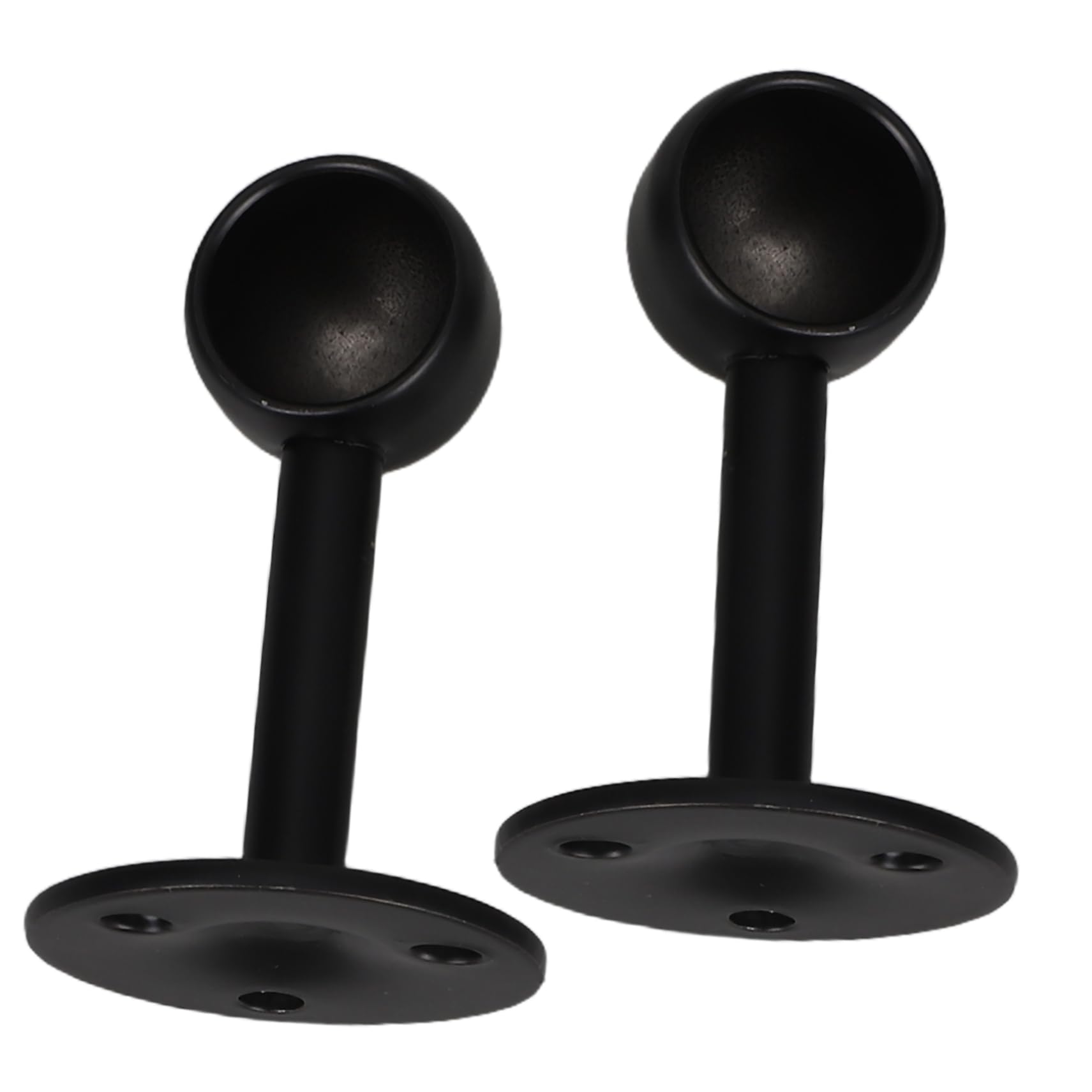 NUOBESTY 1 Pair Stainless Steel Black Closet Bracket Durable Flange Support for Ceiling Mount Rods for Wardrobe and Curtain Poles Highfoot Design for Enhanced Stability
