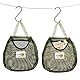 FloraMolly Wäscheklammern Korb, 2-Pcs Mesh U-förmige Öffnung Dunkelgrüner Peg Halter Wenden Kleidung Peg Bag für Waschraum Schlafzimmer Badezimmer, mit 2-pcs S-förmigem Haken