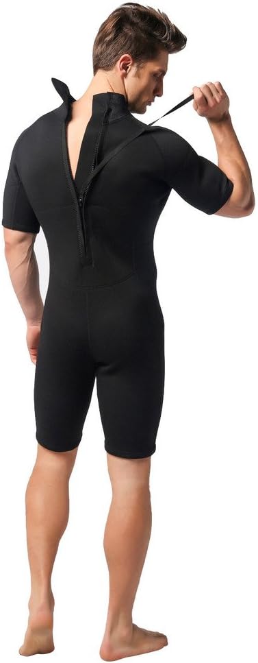 Men's Neoprene Wetsuit, 3mm Shorty Triathlon Diving Suit