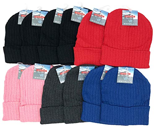 Kids Winter Beanies, 12 Pack Warm Cold Weather Hats Boys Girls Children2