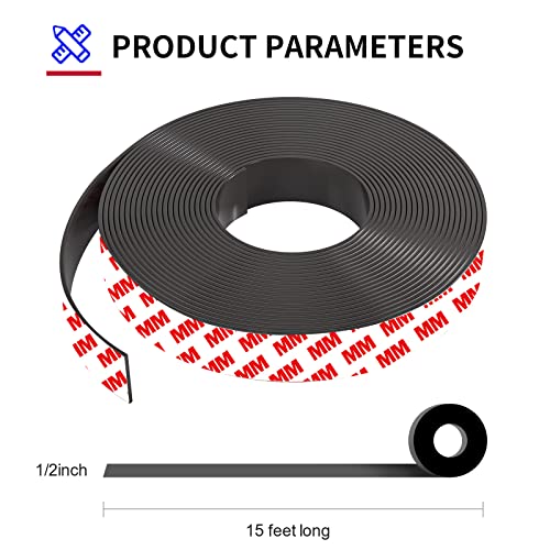Raifenc Magnetic Tape, 15 Ft Magnetic Strip (1/2 Inch Wide X 15 Feet Long) With Strong Adhesive Backing. Great For Diy, Art Projects, Whiteboards And #TOP2