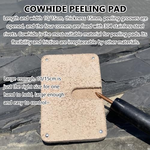 Kit di 12 Strumenti per La Lavorazione Dellossidiana, con Tampone in Pelle Bovina per La Scheggiatura, Ideale per Professionisti E Principianti, per La Lavorazione A Beechwood Handle