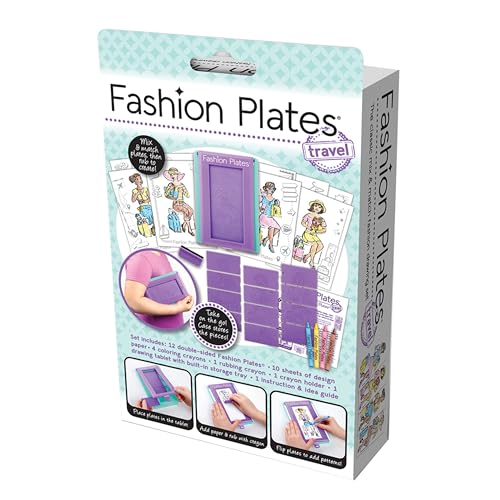Image of PlayMonster Fashion Plates - Travel Set - Mix-and-Match Drawing Art Set - Make Fabulous Fashion Designs - Ages 6+, small, Multicolor