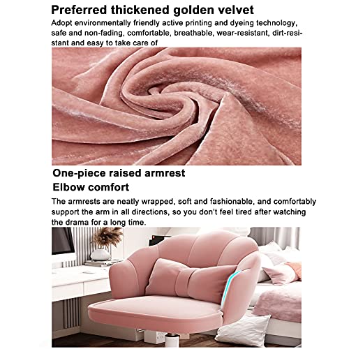 Chaise de bureau ergonomique blanche en velours confortable dossier pétale - 5