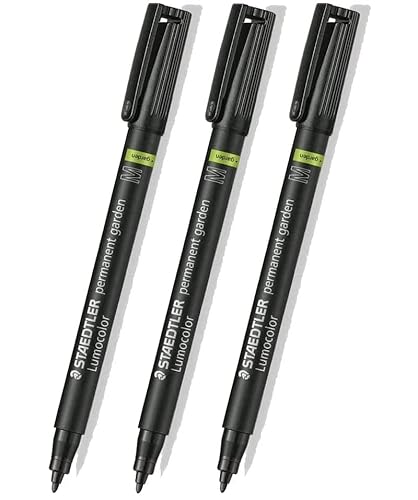 Staedtler Lot de 3 marqueurs de jardin permanents résistants aux UV pour étiquetage en plastique et jardinage Noir