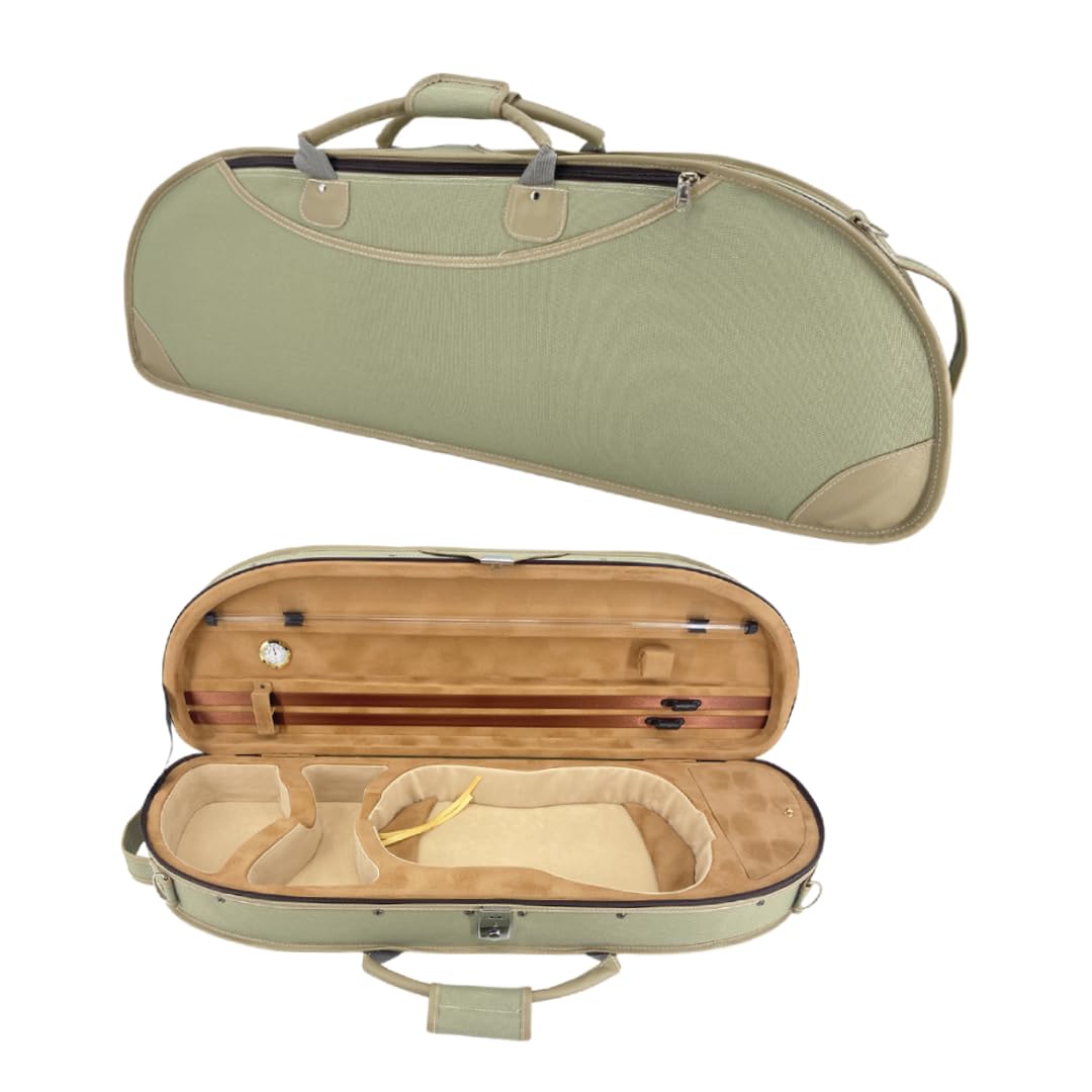 Custodia per violino 4/4 Full Size Nylon Oxford Scatola leggera Spallacci regolabili Violino borsa da viaggio (verde pisello)