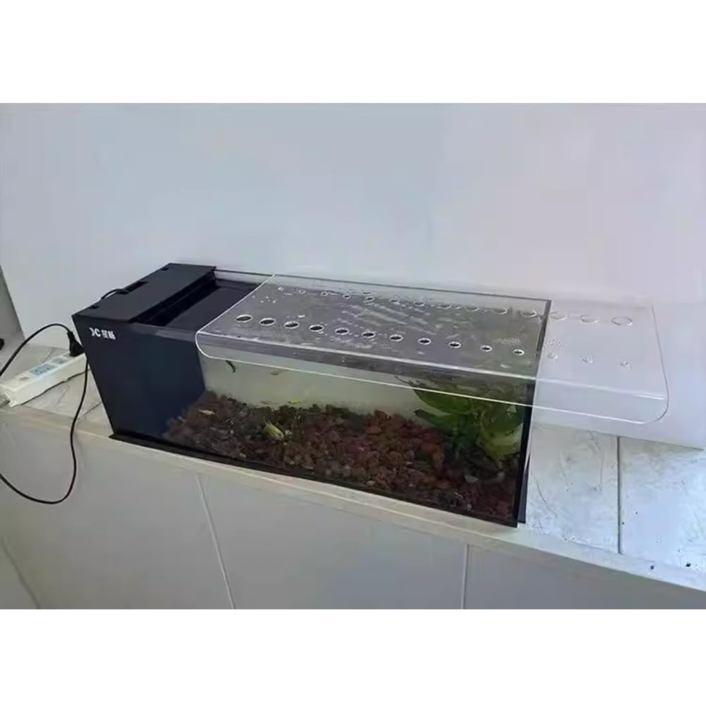 Couvercle d'aquarium en acrylique transparent avec trou d'air, couvercle de terrarium découpable, design résistant aux sauts