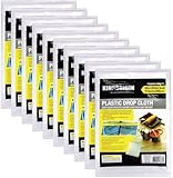 KINGORIGIN 10 Piece Drop Cloth Sheet,Plastic Drop Cloth,for Paint Rollers,Painters 9x12Feet 90004A,Home Repair Tools,Tools