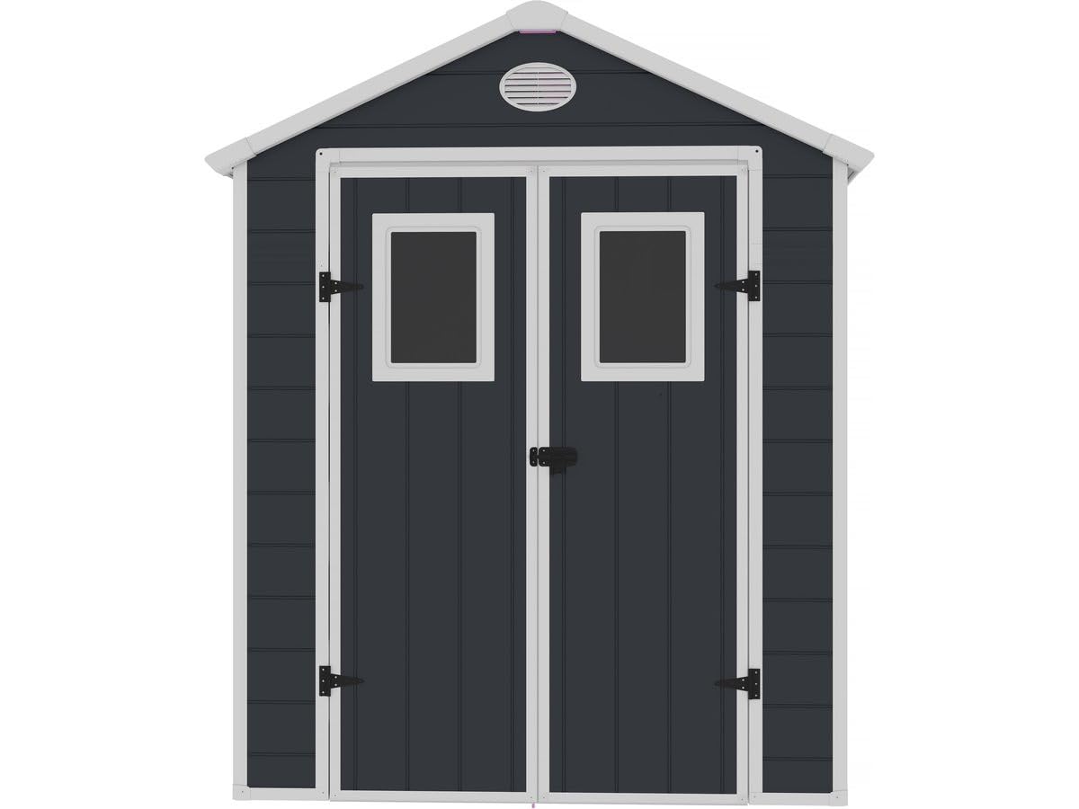 Habitat et Jardin Casetta da Giardino in Resina Texas - 5,23 m² - Kit di Ancoraggio Incluso - Antracite