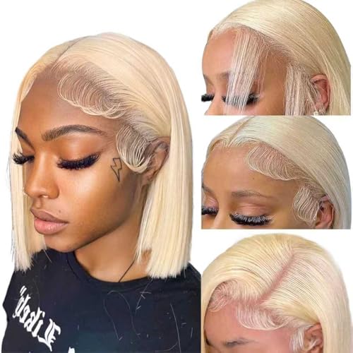 LUCLUEME 613 Lace Front Wig Human Hair Blonde Wig Human
