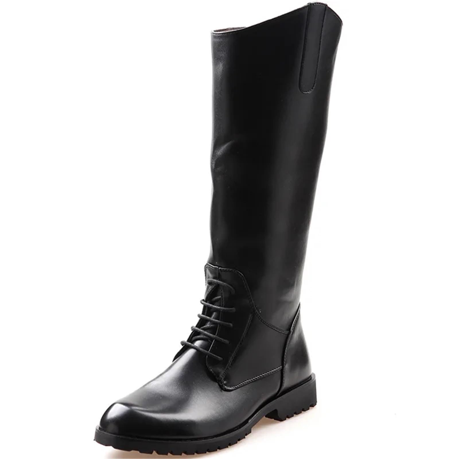 Botas altas informales de cuero con cremallera trasera for hombre, botas vaqueras largas de caballero, botas de montar de cuero, botas de motociclista 37-46