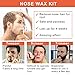 ANREACHO Nose & Ear Hair Wax Kit for Men & Women, 100g Wax with 20 Applicators, Safe Home Grooming Solution for Painless 15-20 Time Usage