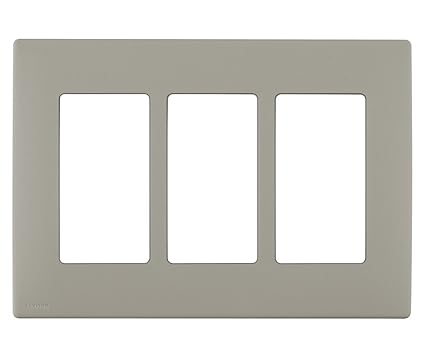 Leviton REWP3-WS Renu Three-Gang Screwless Snap-On Wallplate, Wood Smoke
