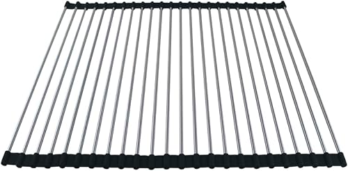 Ahyuan Roll up Dish Drying Rack Over The Sink Kitchen Roll up Sink Drying Rack Portable Dish Drainer Foldable Dish Drying Rack (Black, 17.8''X17'')