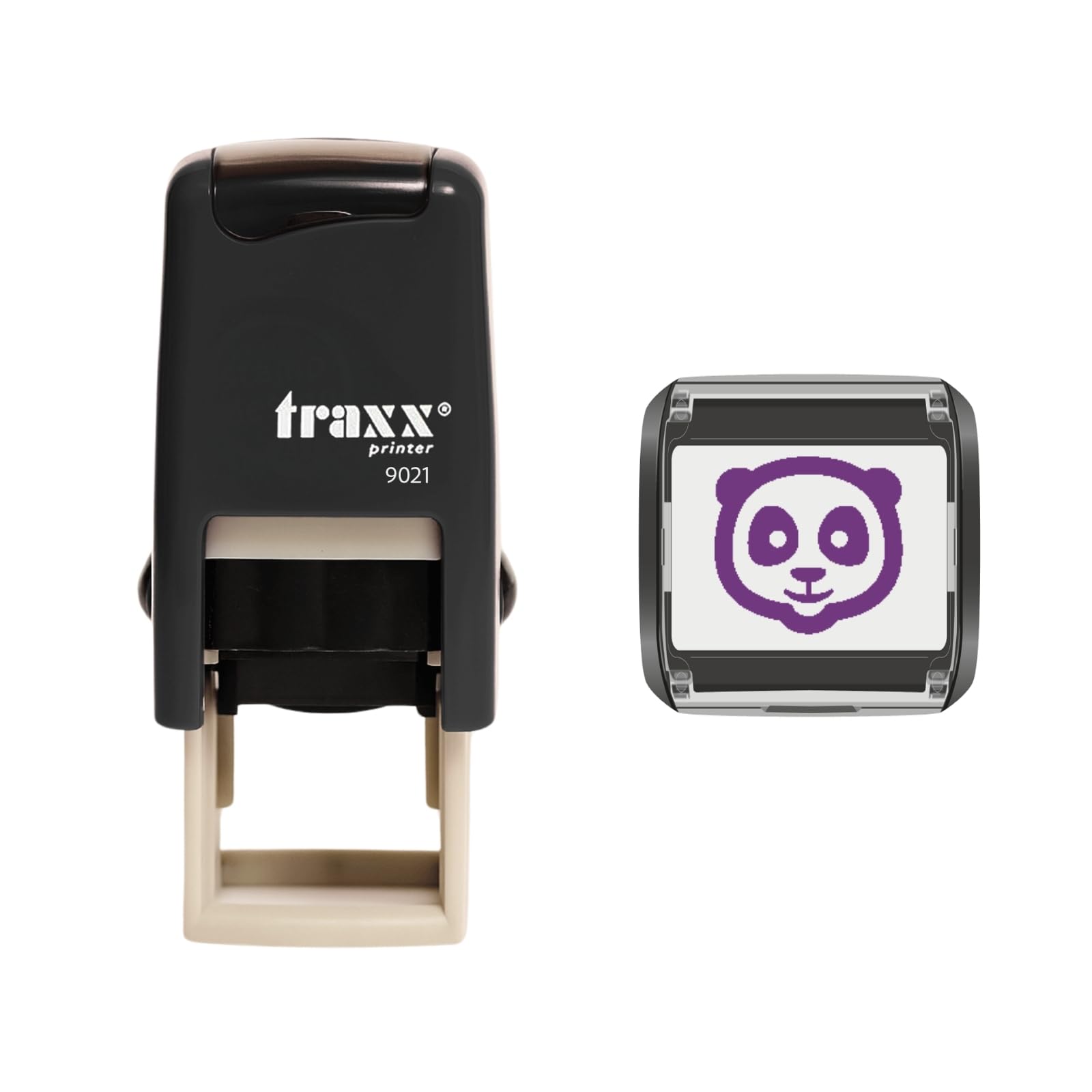 Traxx 9021 Loyalty Card Self Inking Rubber Stamp Business Zoo Pets Animal Sanctuary *A Purple Panda Design*