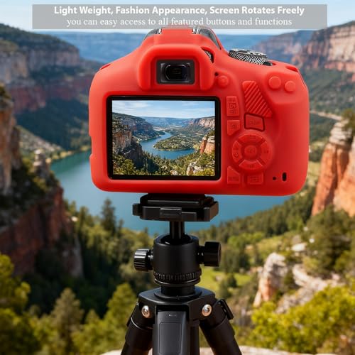 Image of Case for Canon EOS Rebel T7 Rebel T6 Camera, Soft Silicone Rubber Protective Camera Case Cover Accessories, Lightweight, Anti-Scratch with Button Marking for EOS Rebel T7 T6 (Red)
