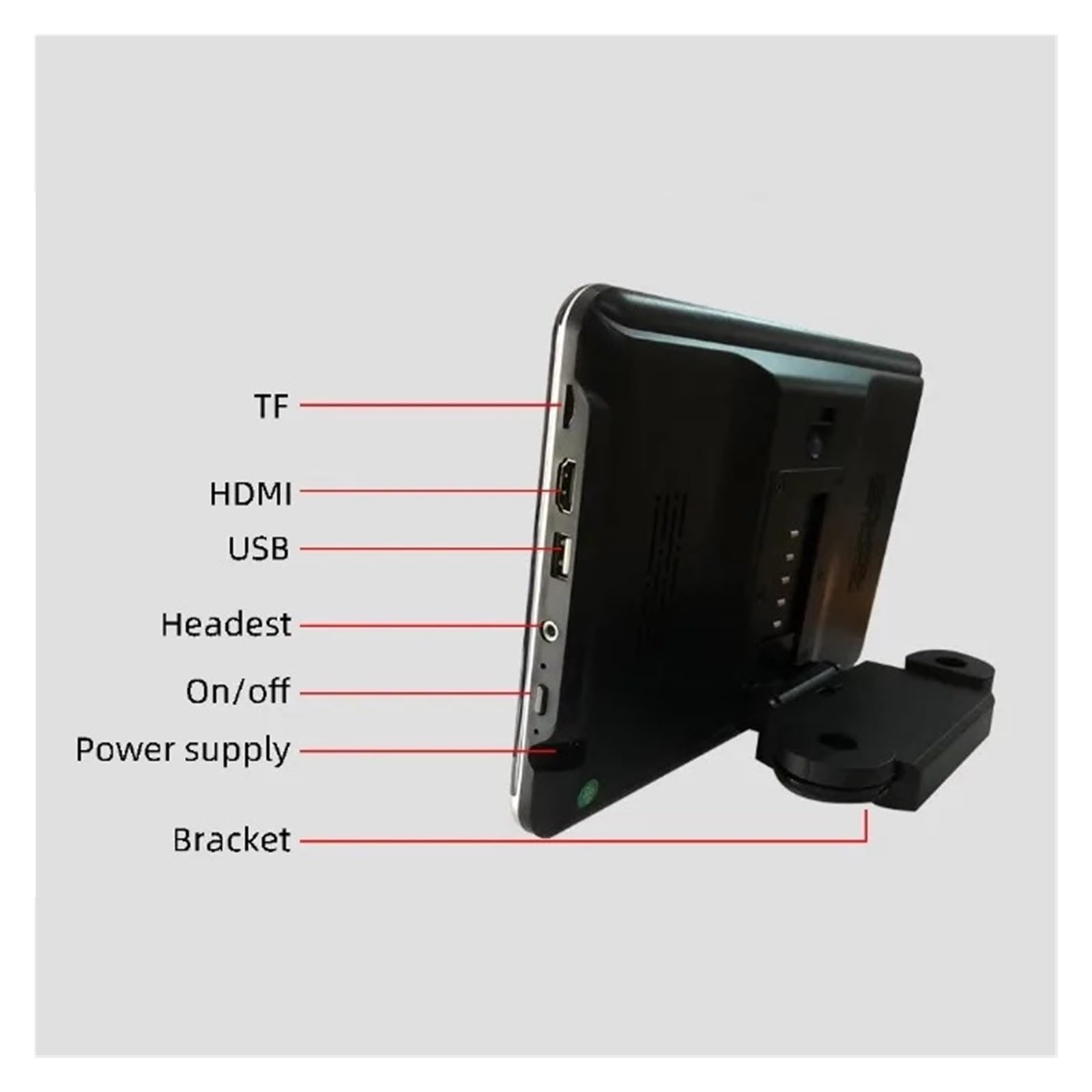 Monitor For Reposacabezas De Coche con Pantalla Táctil Digital 10,1 Pulgadas, Reproductor MP5, FM, HD, USB, Multimedia FáCil Instalación para Viajes(10.1 Inch MP5-101 2P)