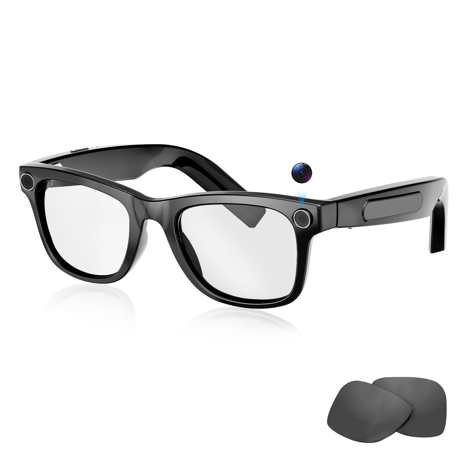 Upgraded AI Smart Glasses with 8MP Camera 1080P HD Video Recording Audio Bluetooth 5 3 Smart Glasses with