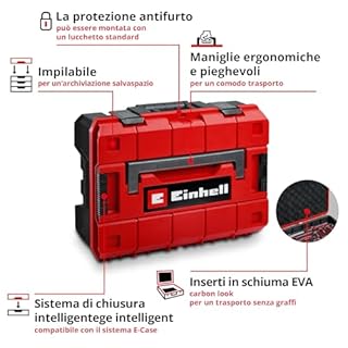 Einhell E-CASE originale da 80 pezzi (set di utensili di alta qualità in una robusta valigetta di plastica impilabile, ideale come attrezzatura di base per la casa e l'officina)