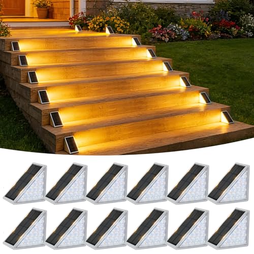 VOLISUN Solar Step Lights Outdoor Waterproof, LED Outdoor Stair Lights,