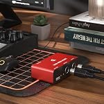 DigitalLife Stand-Alone USB MIDI Host Bridge Box - 1-In/1-Out 5-PIN DIN MIDI Interfaces, LED Indicator, Metal, Red (No computer needed) | USB to 5-PIN DIN MIDI