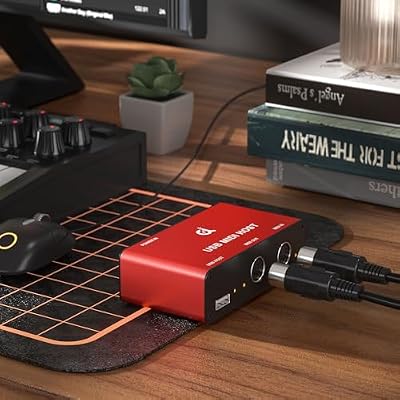 DigitalLife BridgeCore USB MIDI Host, Standalone No Computer Required, USB to 5-Pin DIN MIDI Converter, 1-In/1-Out MIDI Interface for Controller & Keyboard, Metal Housing, Plug & Play, LED Indicators