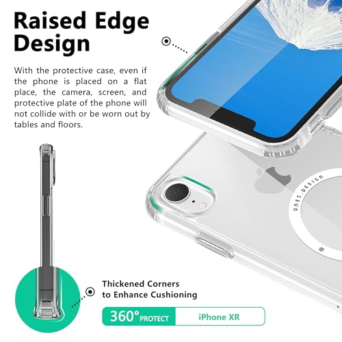 Image of ONES for iPhone XR Case, Hybrid Magnetic Phone Case, Compatible with MagSafe, Military Grade Protection, Shockproof Airbag, Anti-Yellow Silicone Cover, Scratch-Resistant, Thin, Clear