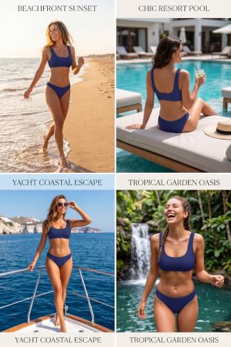 Image of Beautikini Period Swimwear for Teens Two Piece Leakproof Menstrual Bikini Swimsuit Sporty Bathing Suits for Girls Women
