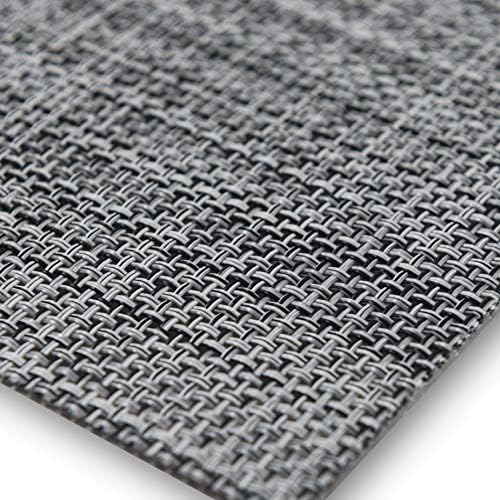 Leymore Placemats Set of 4 Non-slip Wipe Clean Place Mats Washable and Heat Resistant kitchen Dinner Table PVC Mats (Dark Grey)