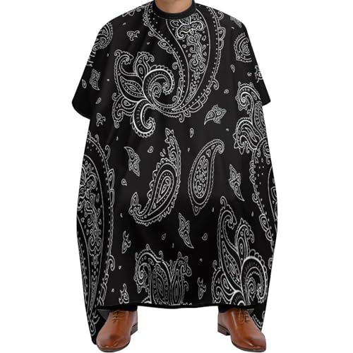 Cape de salon de coiffure pliable et portable avec impression paisley pour coupe de cheveux