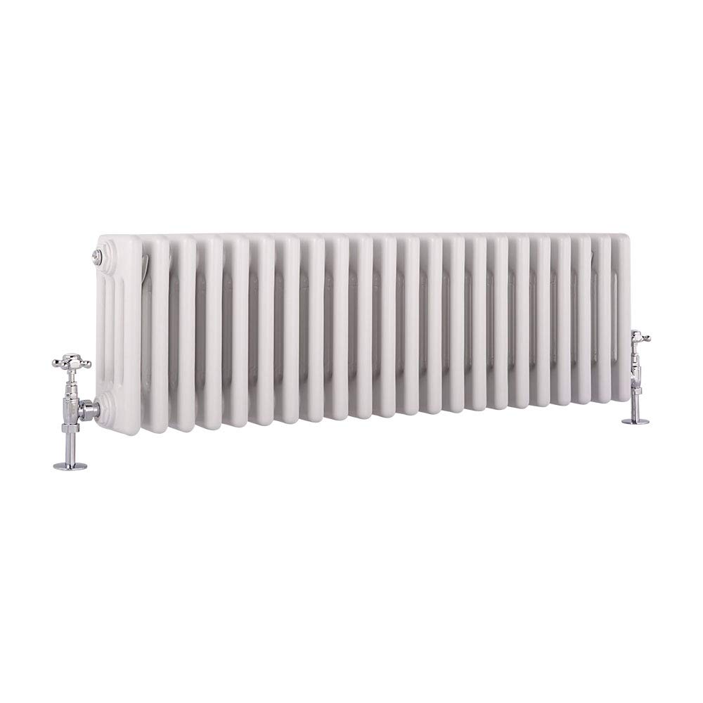 Milano White Windsor Cast Iron Style Horizontal Four Column Radiator - 300Mm X 1010Mm