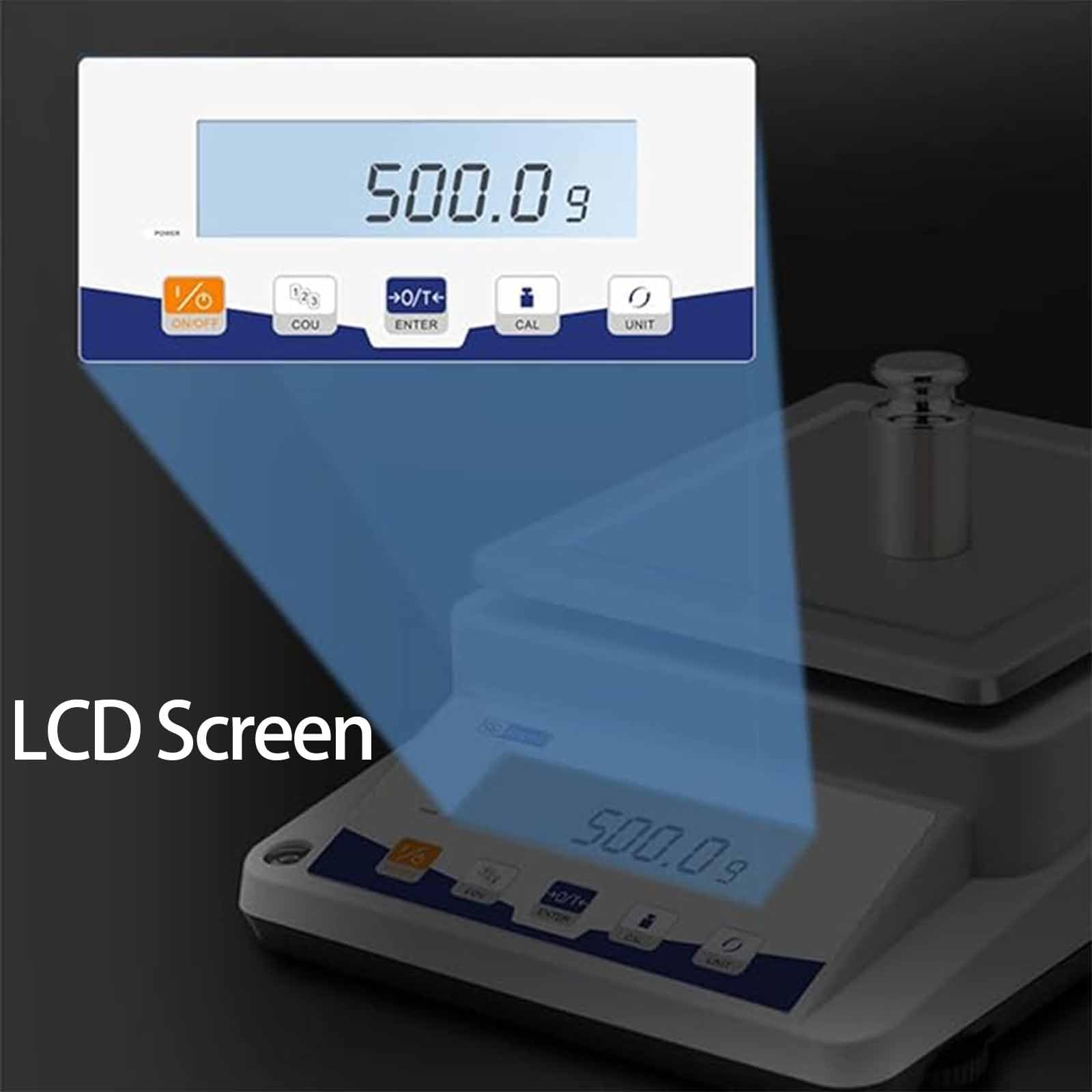 Bilancia elettronica ad alta precisione, bilancia analitica di precisione con conteggio 2100 g/0,1 g e conversione di unità, alimentatore a doppia modalità per cucina da laboratorio di gioielleria