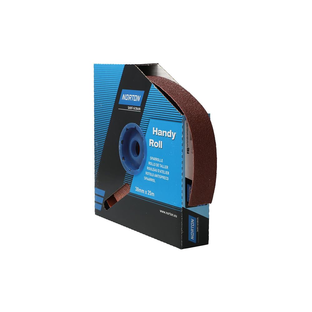 Rouleau abrasif Norton R222 38 mm x 25 m G40 pour ponçage manuel